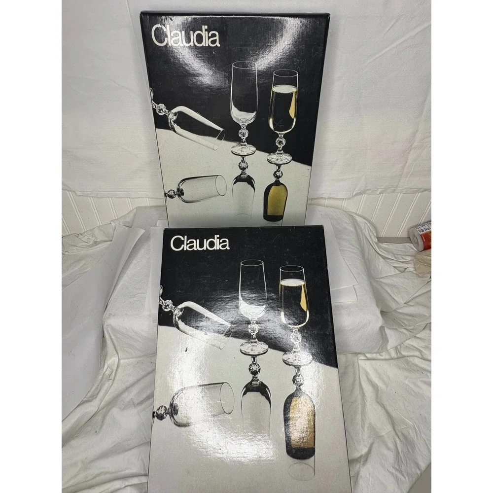 Bohemia Crystal Claudia Champagne Flutes Set of 6 180ml Fine Lead Crystal